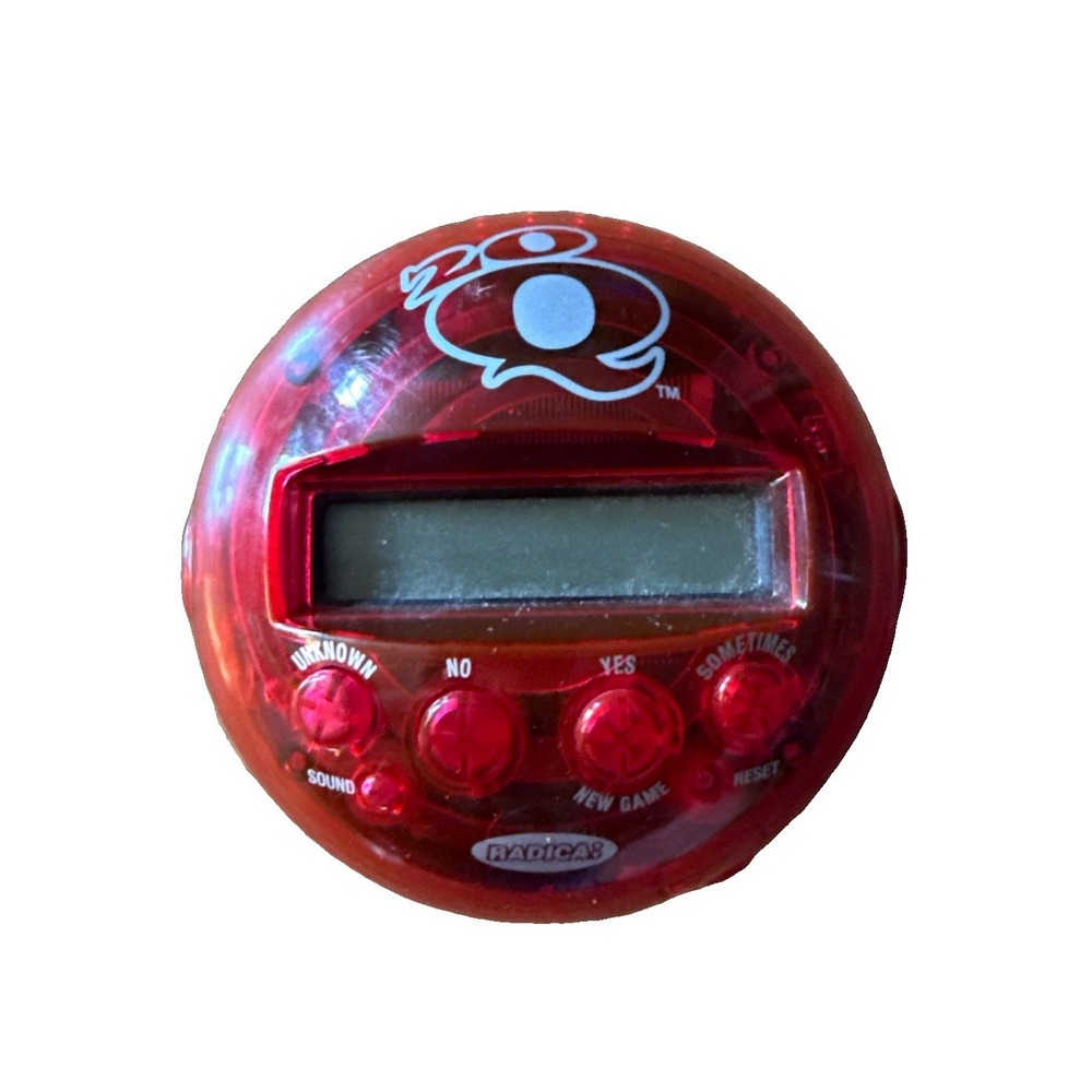 Retro Radica 20Q AI Game Electronic Handheld 3.0 Red Version Working Batt Incl.